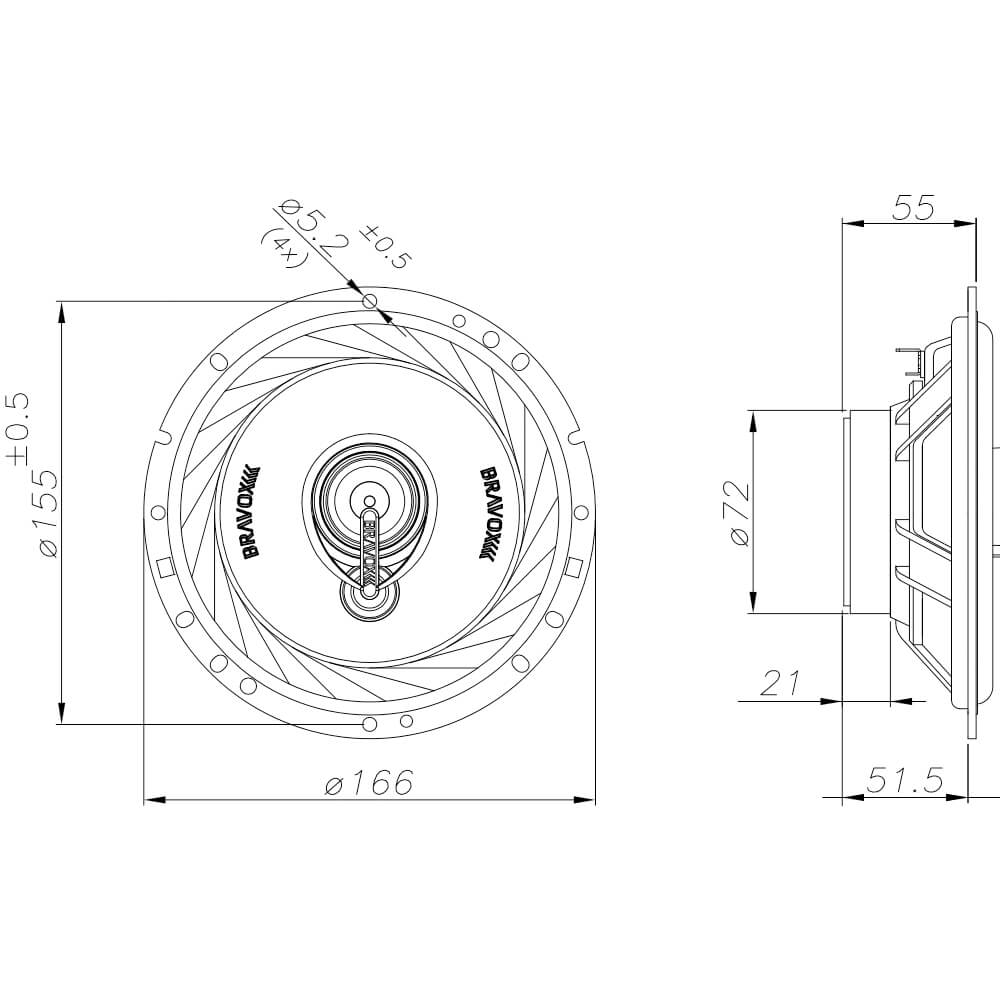 Alto Falante Bravox Kit Fácil BK 2 falante 6' + 02 falante 6x9 110+80WRMS 	9-7071/671