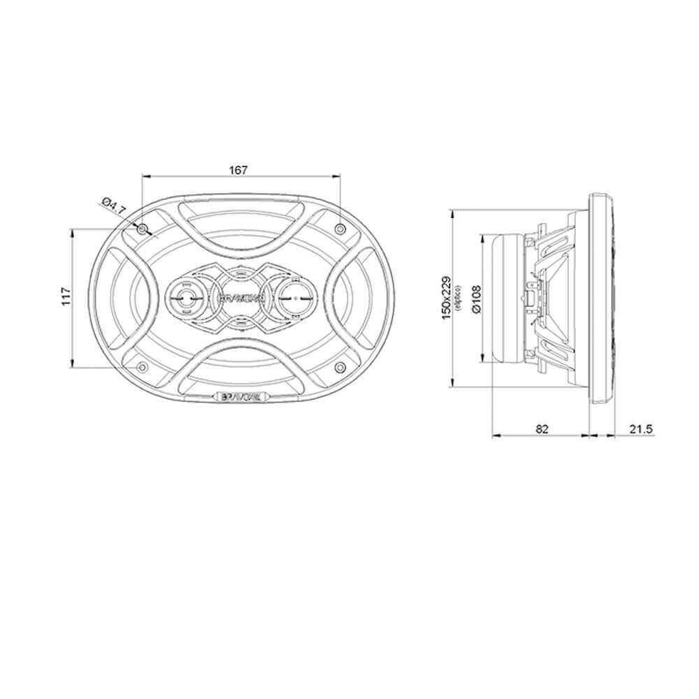 Alto Falante Bravox Kit Fácil BK 2 falante 6' + 02 falante 6x9 110+80WRMS 	9-7071/671