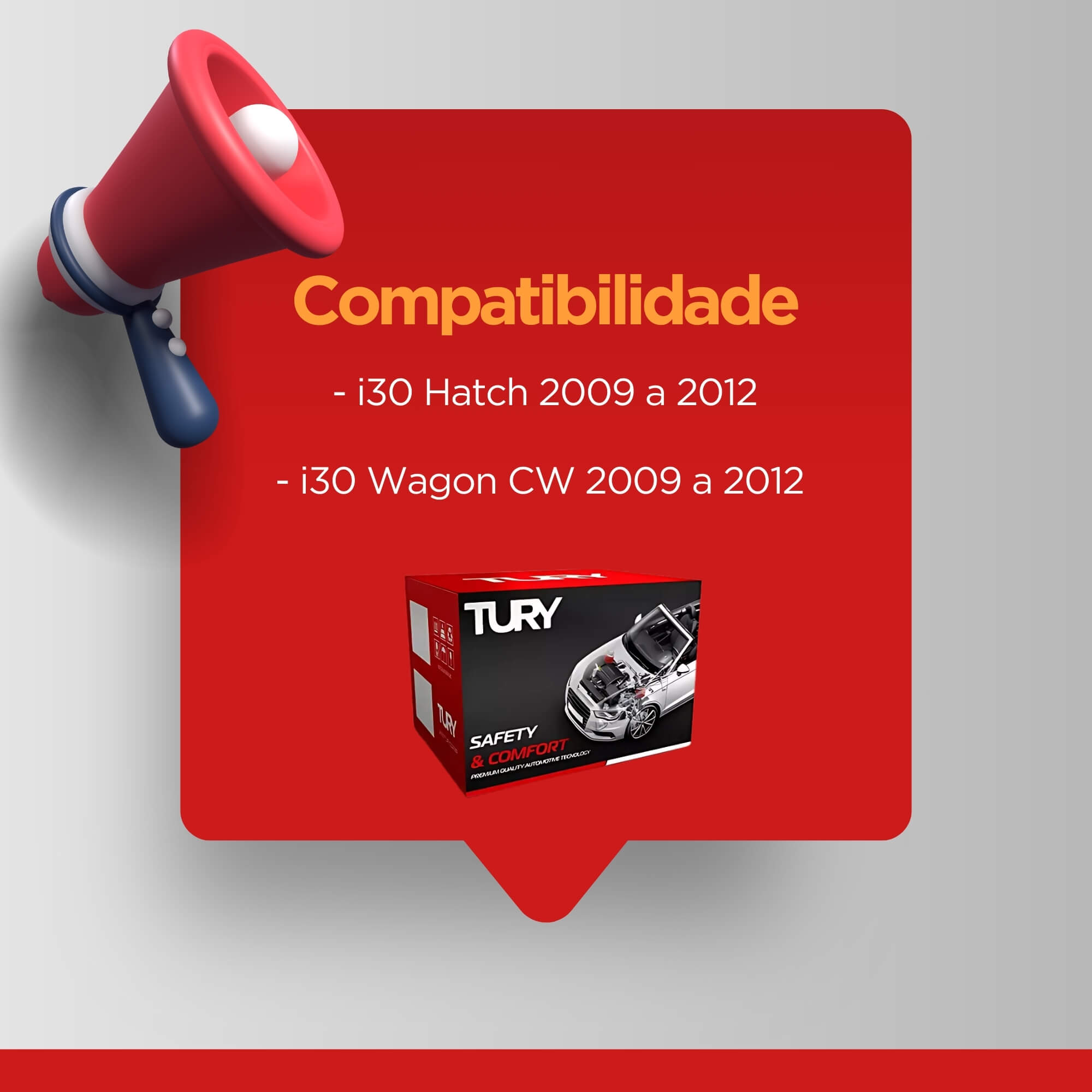 Modulo de Vidro com Anti-esmagamento i30 2007 a 2012 Tury - PRO4.28E