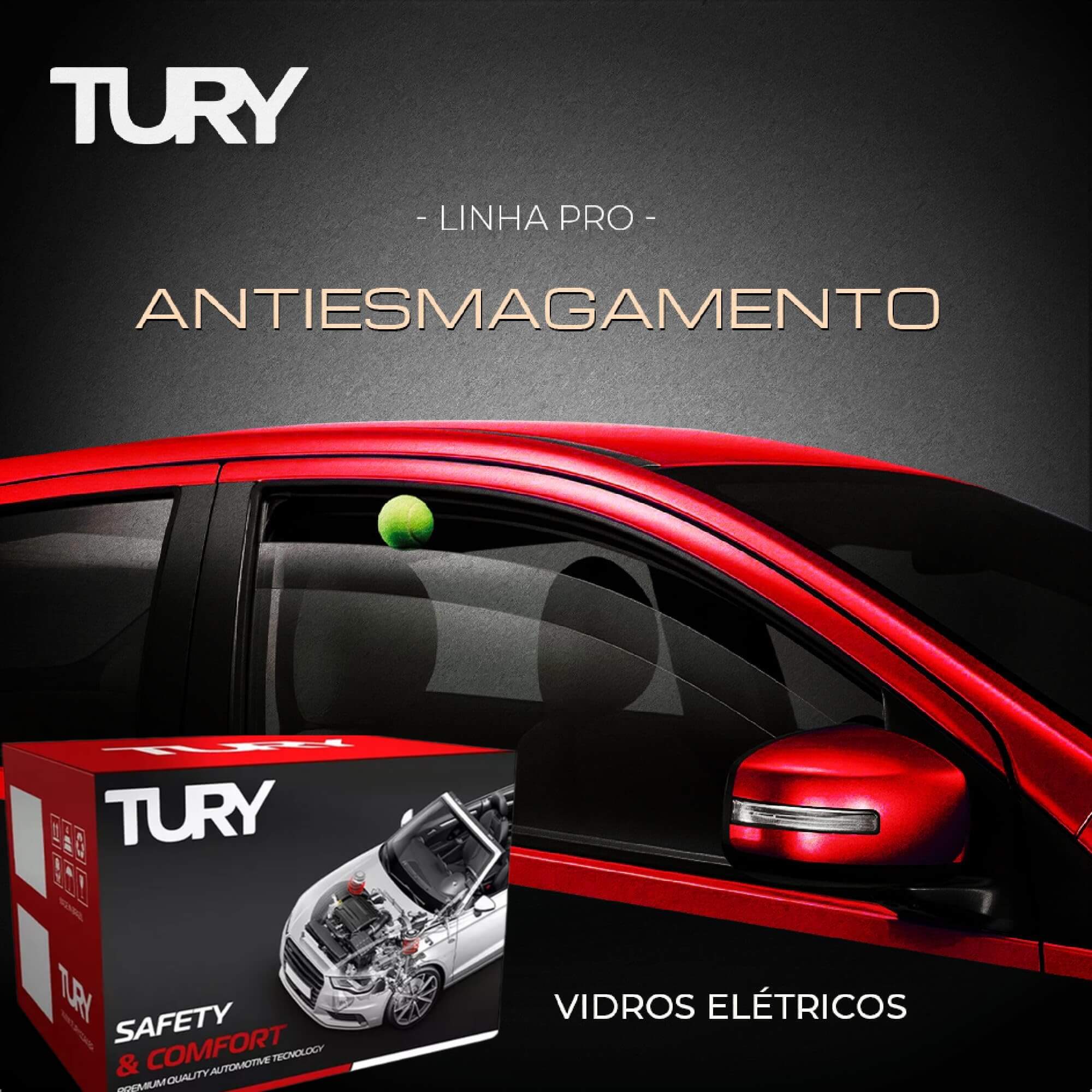 Modulo de Vidro com Anti-esmagamento i30 2007 a 2012 Tury - PRO4.28E