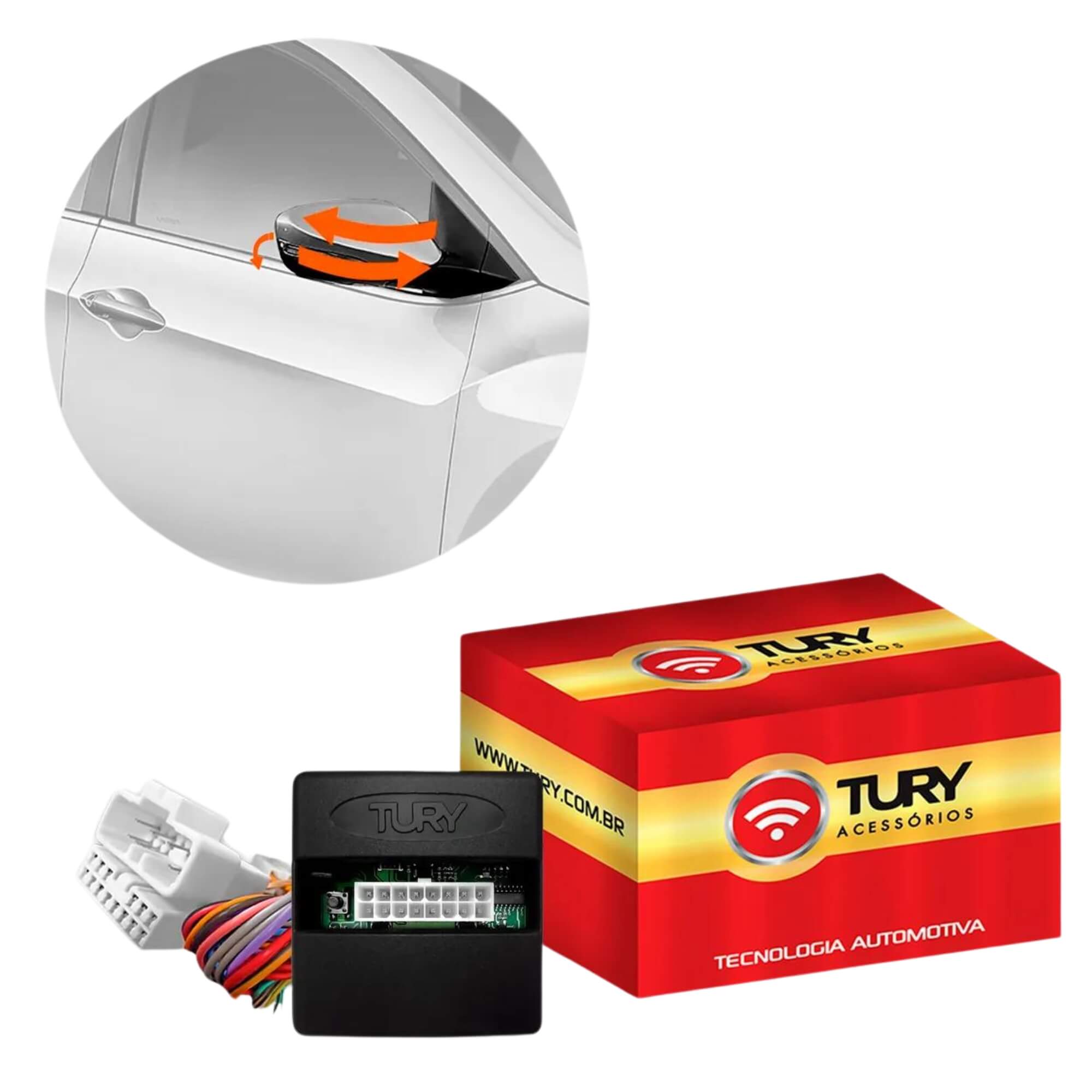 Modulo Retrovisor Tury Cruze LTZ 2017 em diante PARK3.6.6BV c/ Tilt Down/Rebatimento Plug & Play