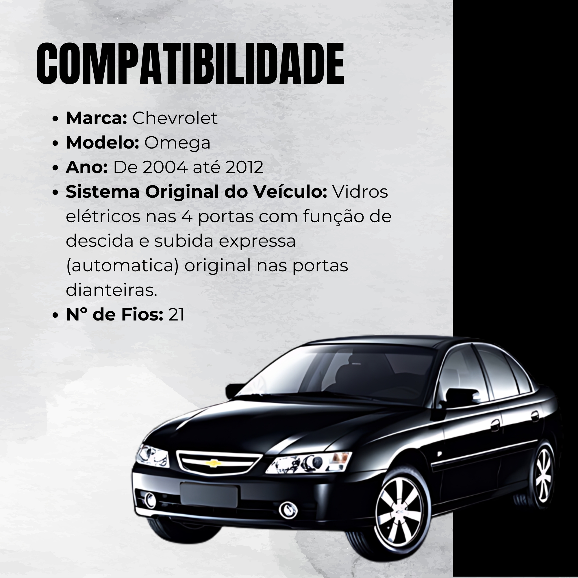Módulo Automação de Vidros Elétricos compatível com Omega de 2004 até 2012 Tury - PRO 4.41