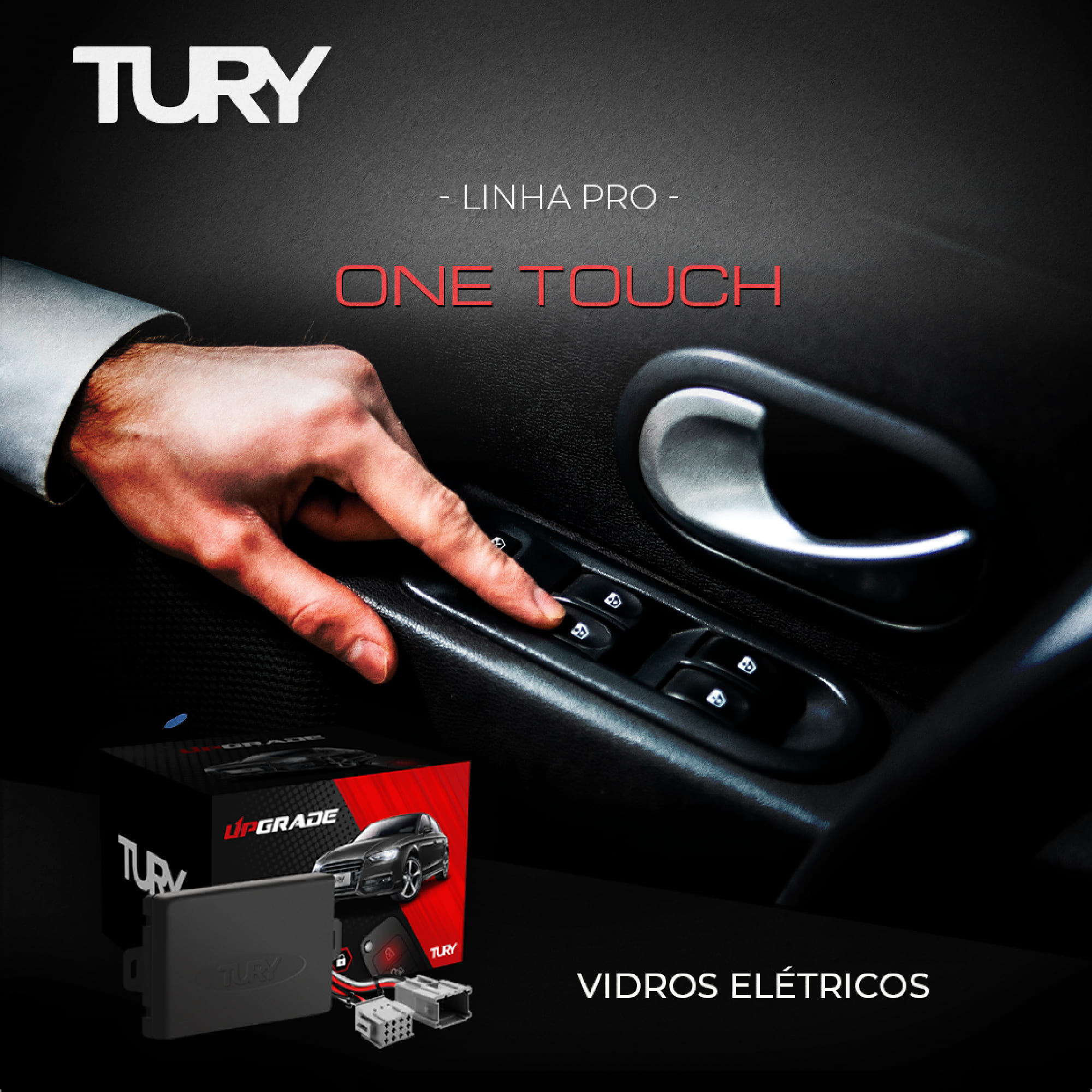 Módulo Vidro Anti-esmagamento Coupe/Corsa/Uno/Doblo/Ka/Fiesta/Sandero/Vitara/Polo  - Tury PRO2.18