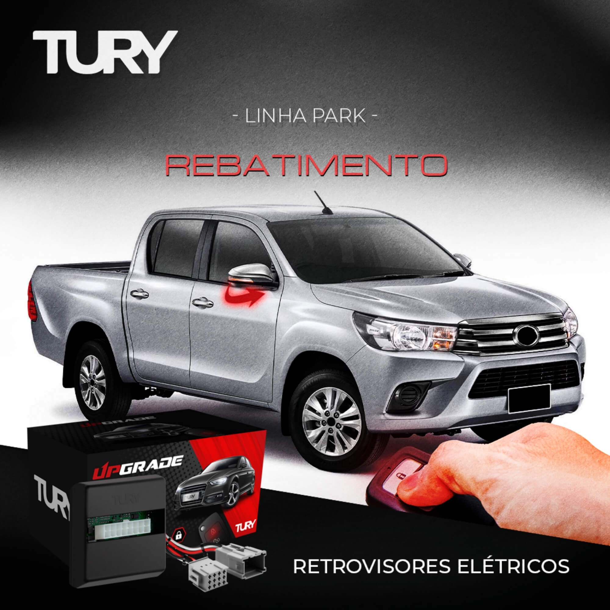 Módulo Automação de Retrovisores compatível com Creta 17/19 e Sonata 11/14 Tury - PARK3.2.4CN