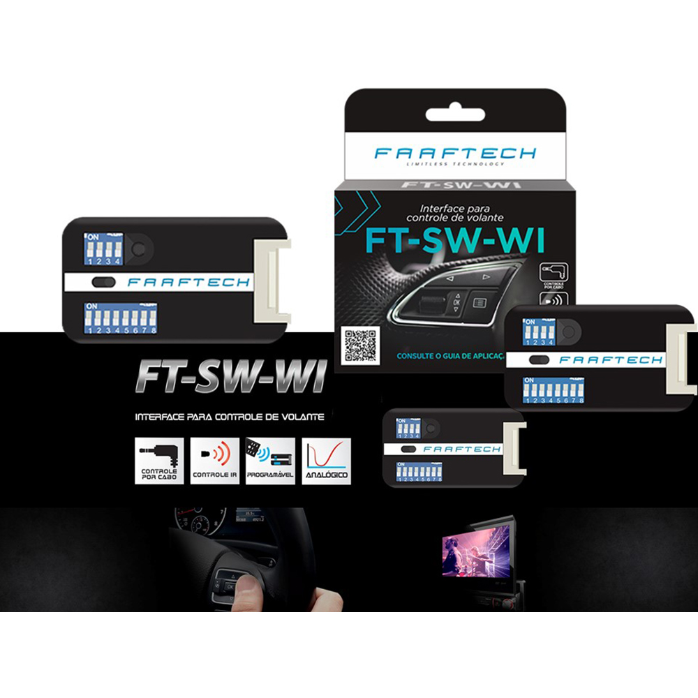 Interface de Comando de Volante Cabo/IR FT-SW-WI Faaftech