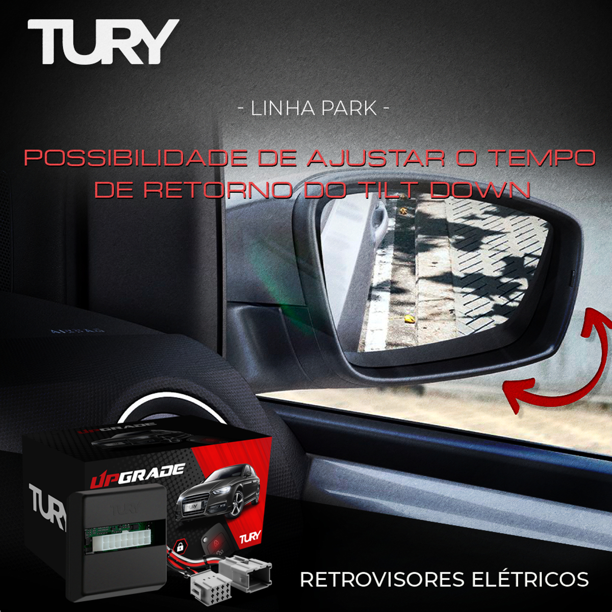 Modulo de Retrovisor com Tilt Down Creta 2017 a 2024 Tury - PARK1.2.4CM