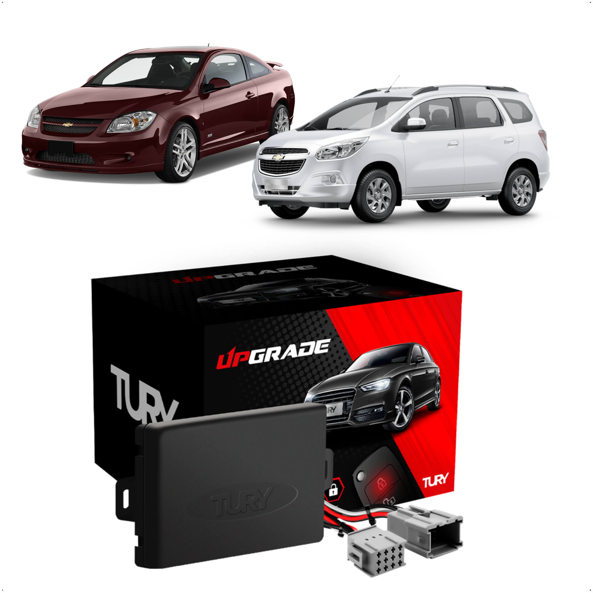 Módulo de Vidro Elétrico Plug and Play Antiesmagamento 4P Cobalt/Spin 2010-2014 Tury - PRO 4.10 AA