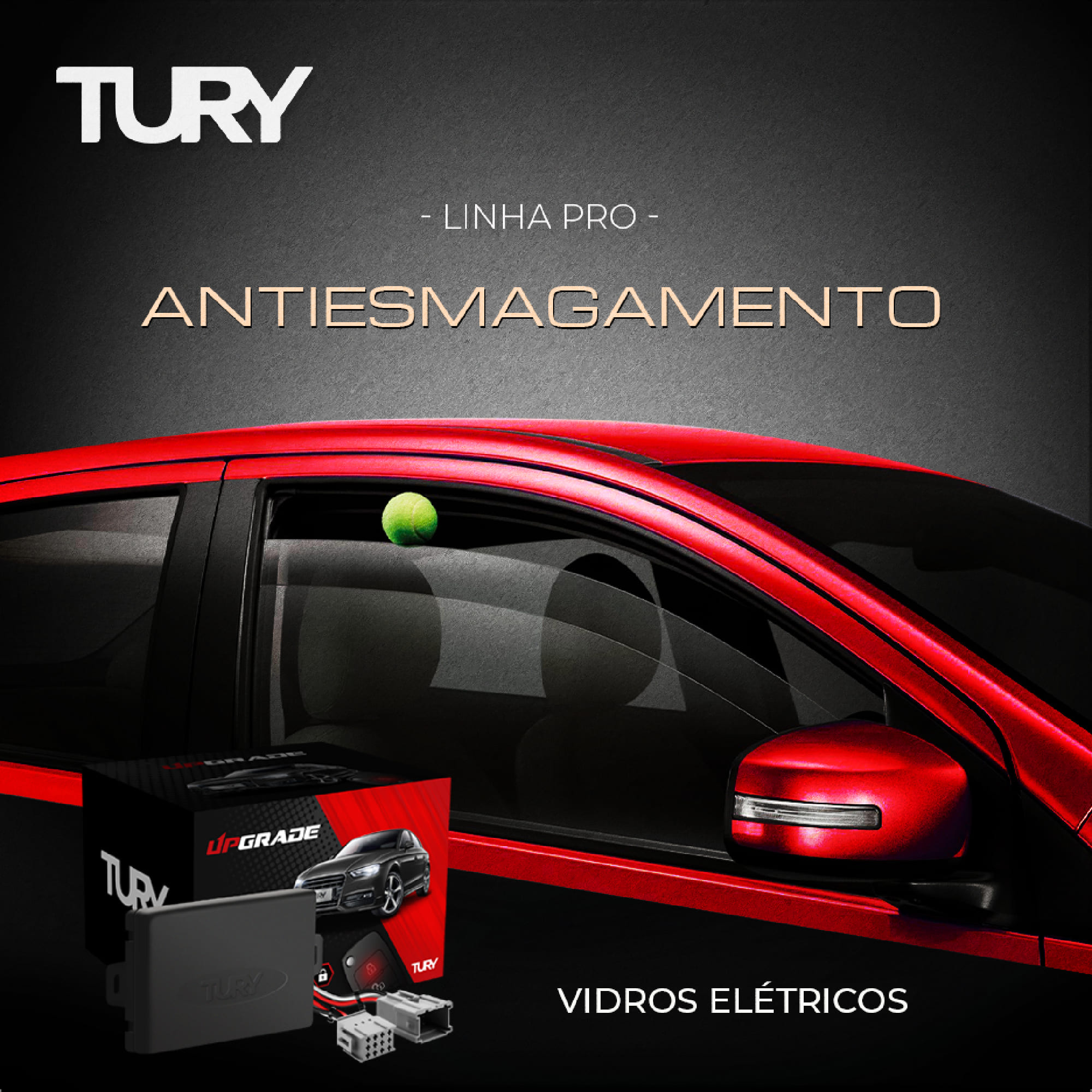 Módulo de Vidro Elétrico Plug and Play Antiesmagamento 4P Cobalt/Spin 2010-2014 Tury - PRO 4.10 AA
