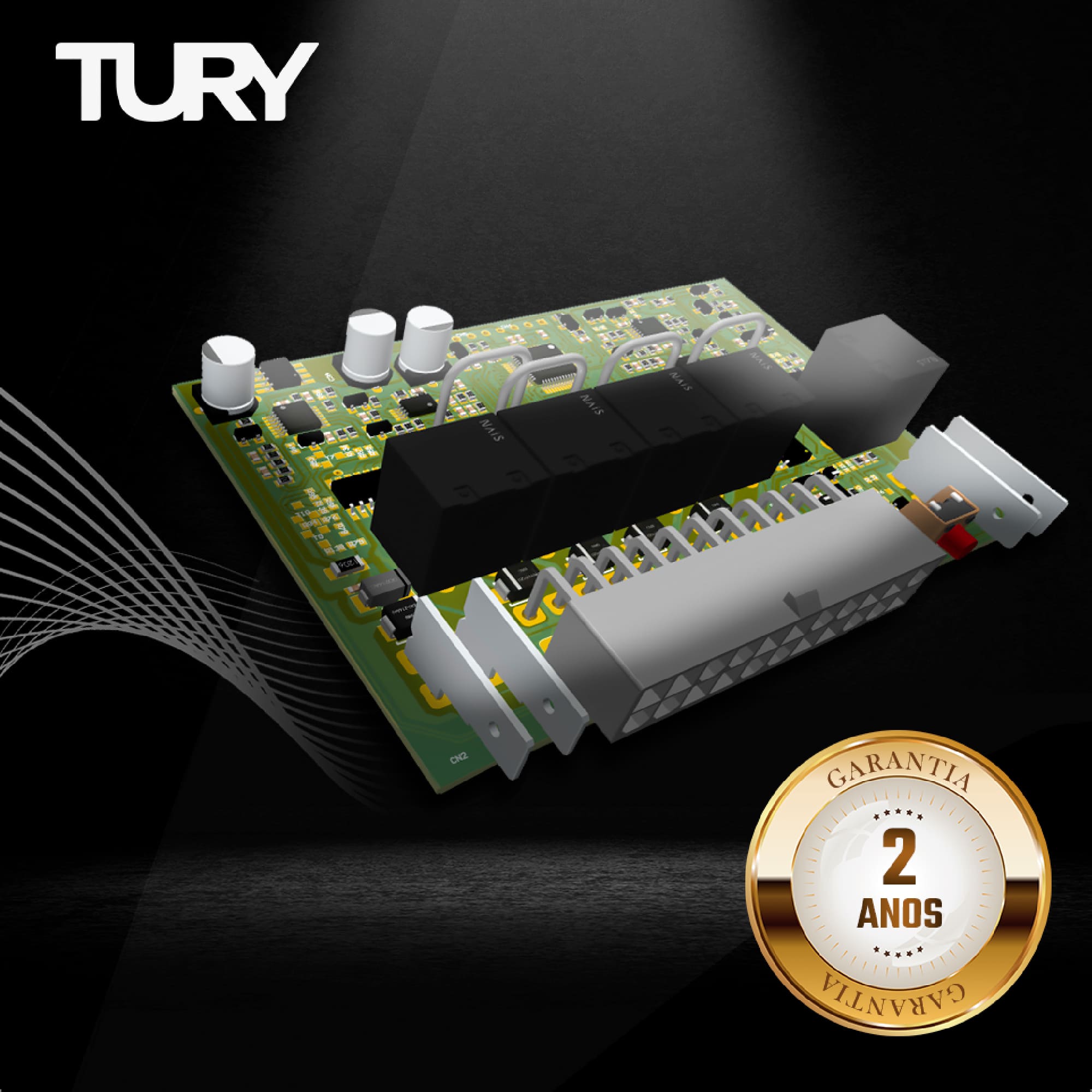 Módulo de Vidro Elétrico Plug and Play Antiesmagamento 4P Cobalt/Spin 2010-2014 Tury - PRO 4.10 AA