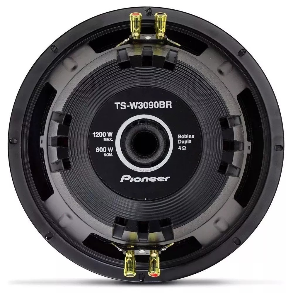 Alto Falante Subwoofer Pioneer TS-W3090BR 12 pol 600W RMS 2X4 Ohms Bobina Dupla