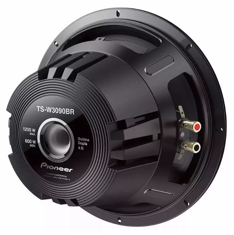 Alto Falante Subwoofer Pioneer TS-W3090BR 12 pol 600W RMS 2X4 Ohms Bobina Dupla