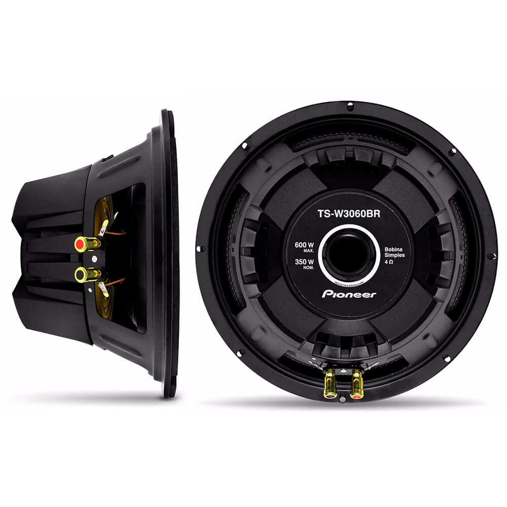 Alto Falante Subwoofer 12 Polegadas 350WRMS Bobina Simples 4 Ohms Pioneer - TS-W3060BR