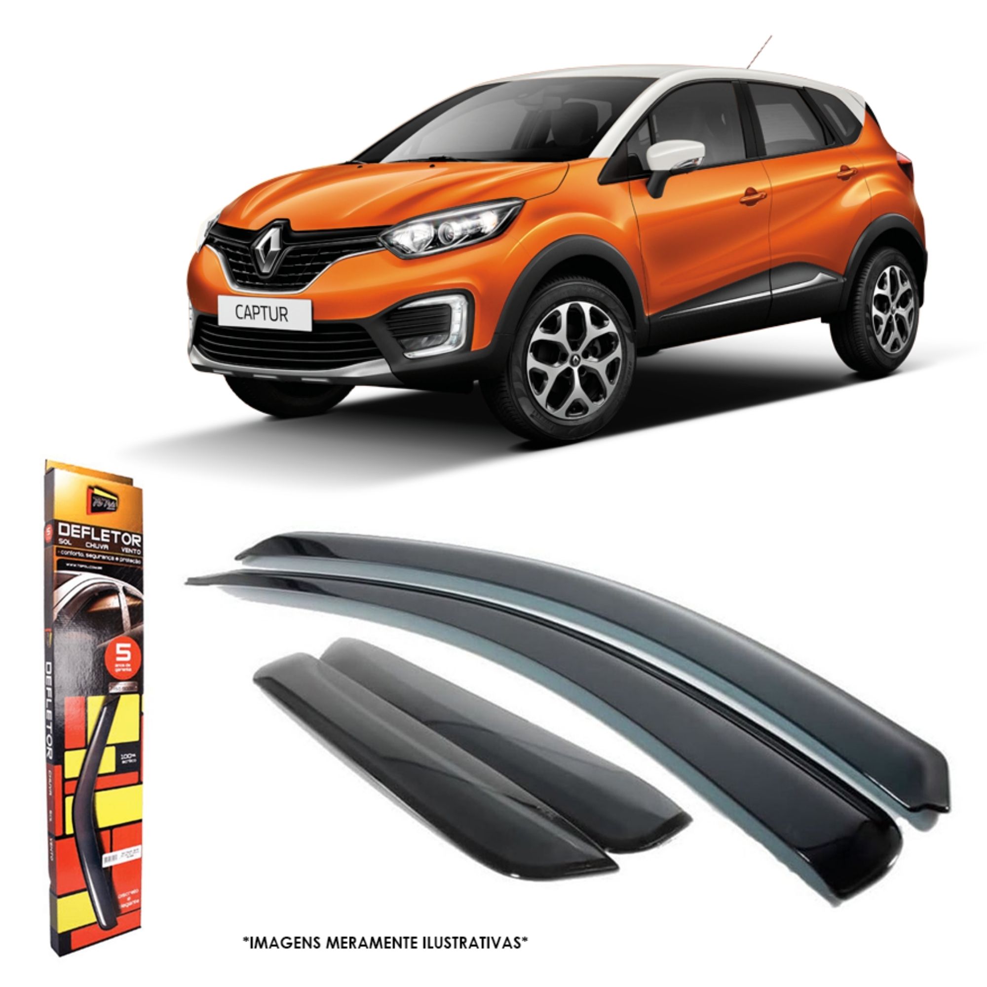 Calha De Chuva Defletor Renault Captur 2017 em diante 4 Portas TG Poli - 29010
