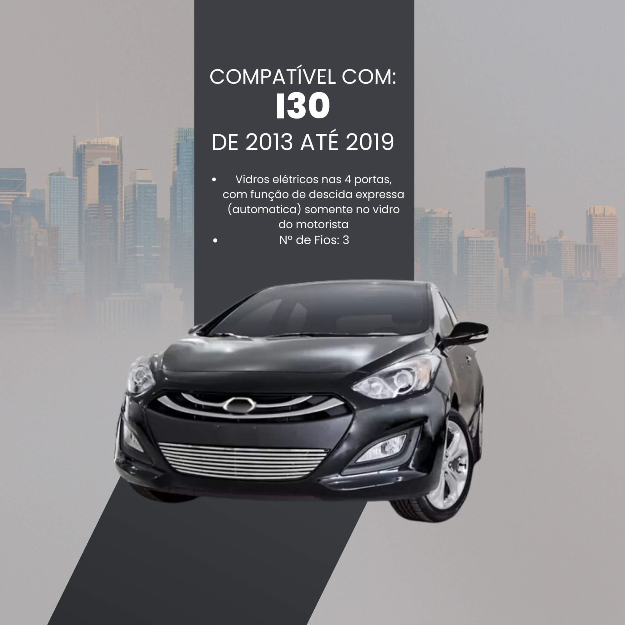 Módulo Automação de Vidros Elétricos Antiesmagamento compatível com i30 13/19 Tury - PRO4.28BC