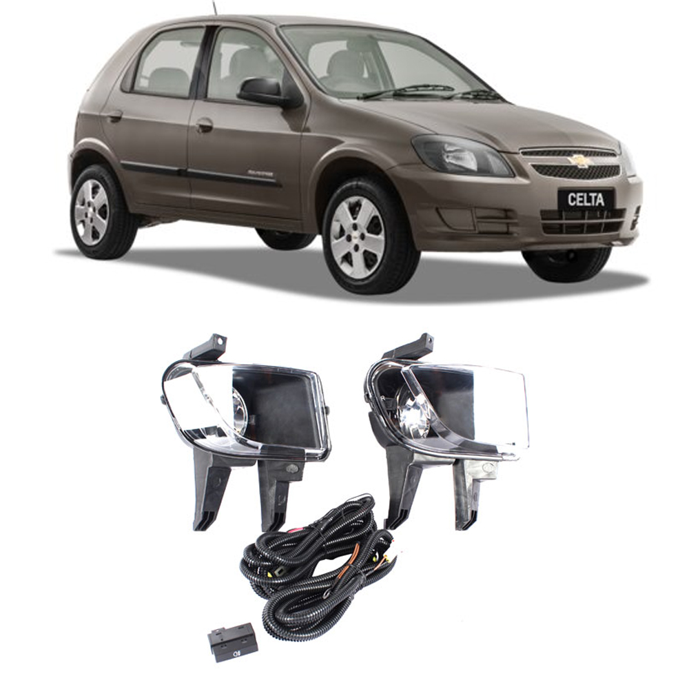 Kit Faról Milha Celta 2012 até 2015 Prisma 2012 até 2016 Chave Original SL-040810 Shocklight