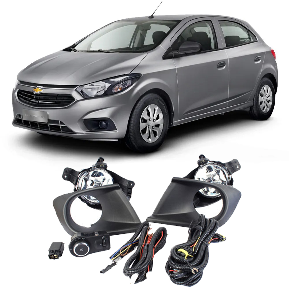 Kit Faról Milha Onix Joy 2017-2020/Prisma Joy 2017-2020 Moldura/Chicote SL-042710 Shocklight