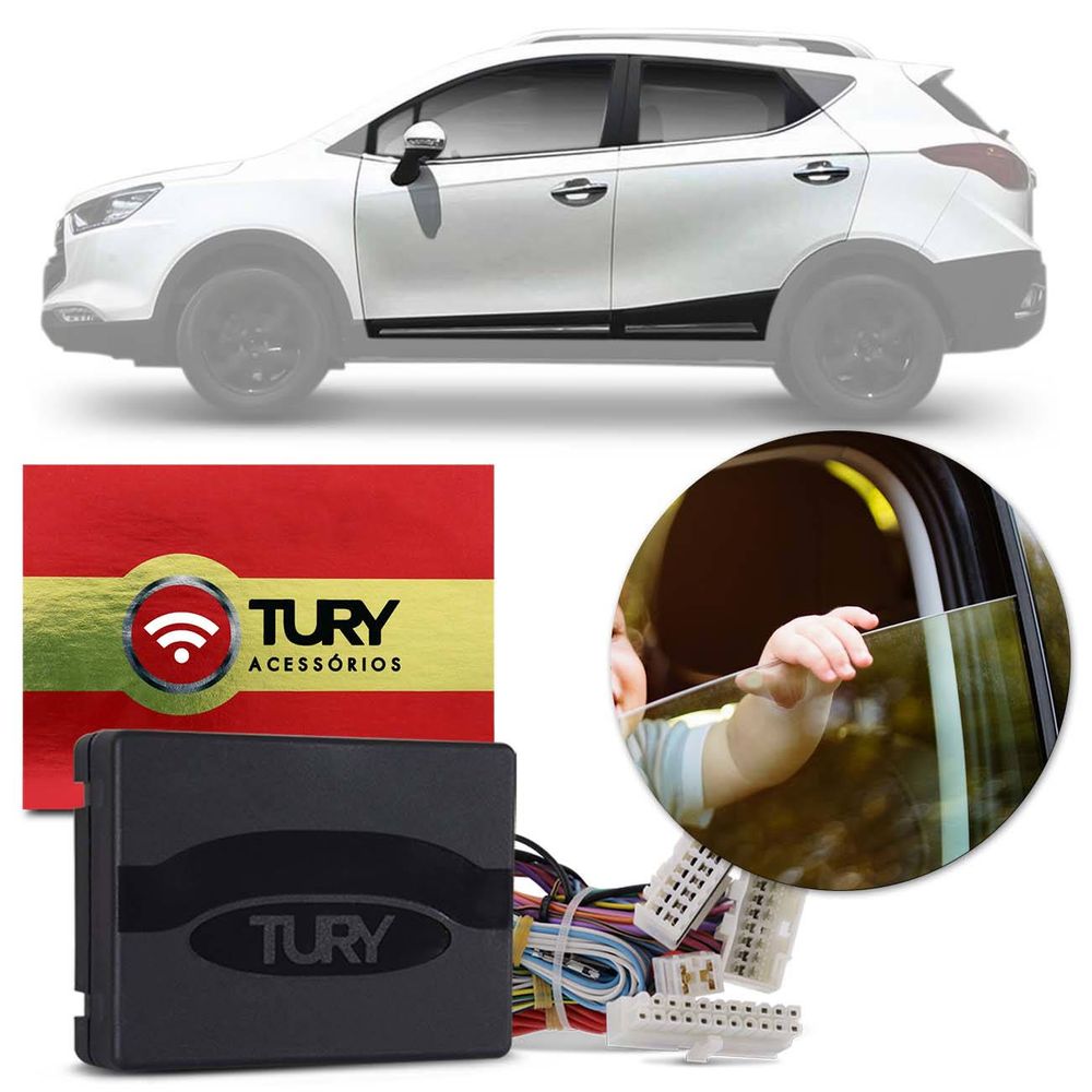 Modulo Vidro Tury Jac T5 2015/2016 Jac T6 2015 em diante Anti-esmagamento PRO476DH - Câmbio Manual