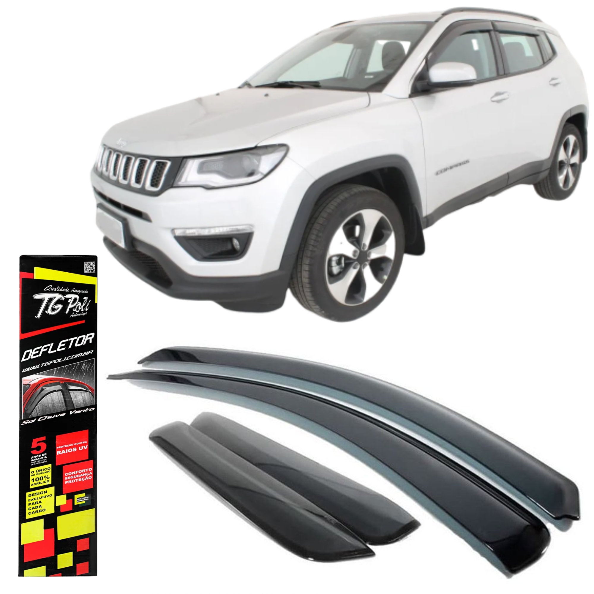Calha De Chuva Jeep Compass 2017 em diante TG Poli - 33002