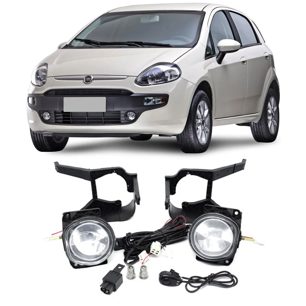 Kit Faról Milha Fiat Punto 2013 até 2020 Chave Alternativa SL-091110UI Shocklight