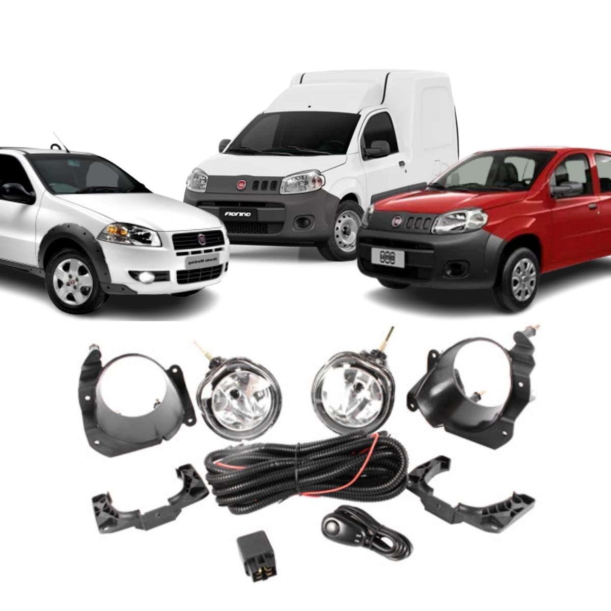 Kit Farol De Milha Novo Uno/Strada Work/Fiorino/Ducato Universal H1 12V 55W Shocklight SL-091310U