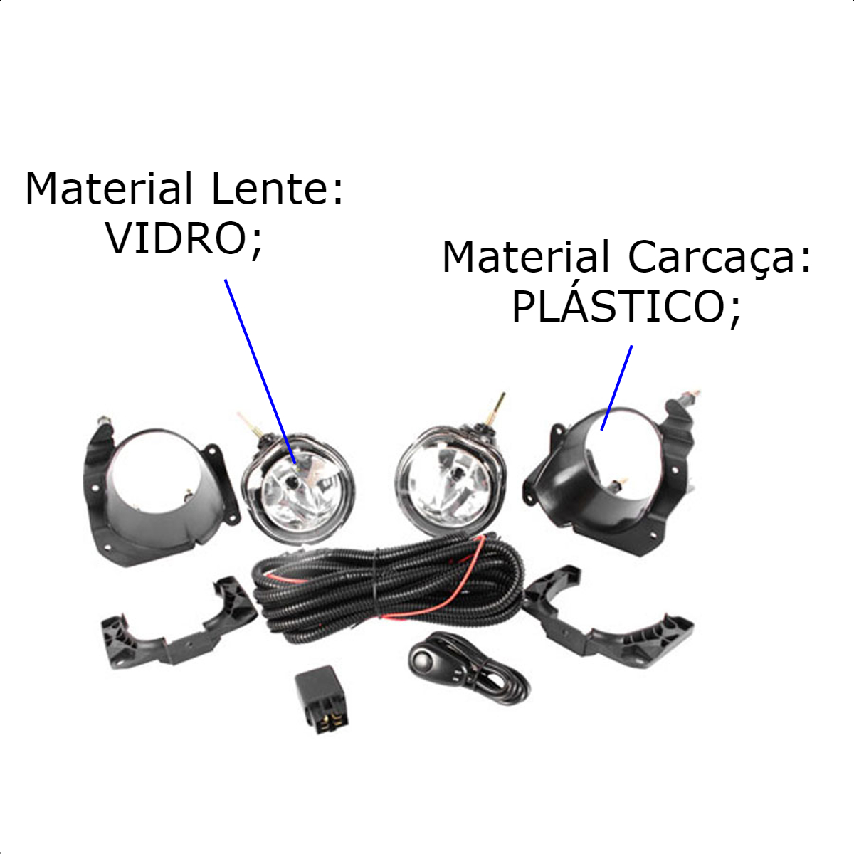 Kit Farol De Milha Novo Uno/Strada Work/Fiorino/Ducato Universal H1 12V 55W Shocklight SL-091310U