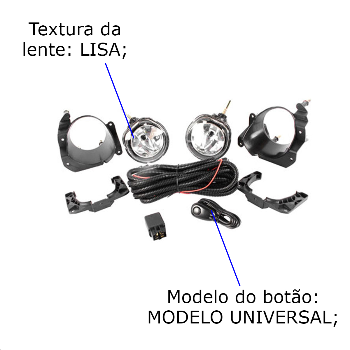Kit Farol De Milha Novo Uno/Strada Work/Fiorino/Ducato Universal H1 12V 55W Shocklight SL-091310U