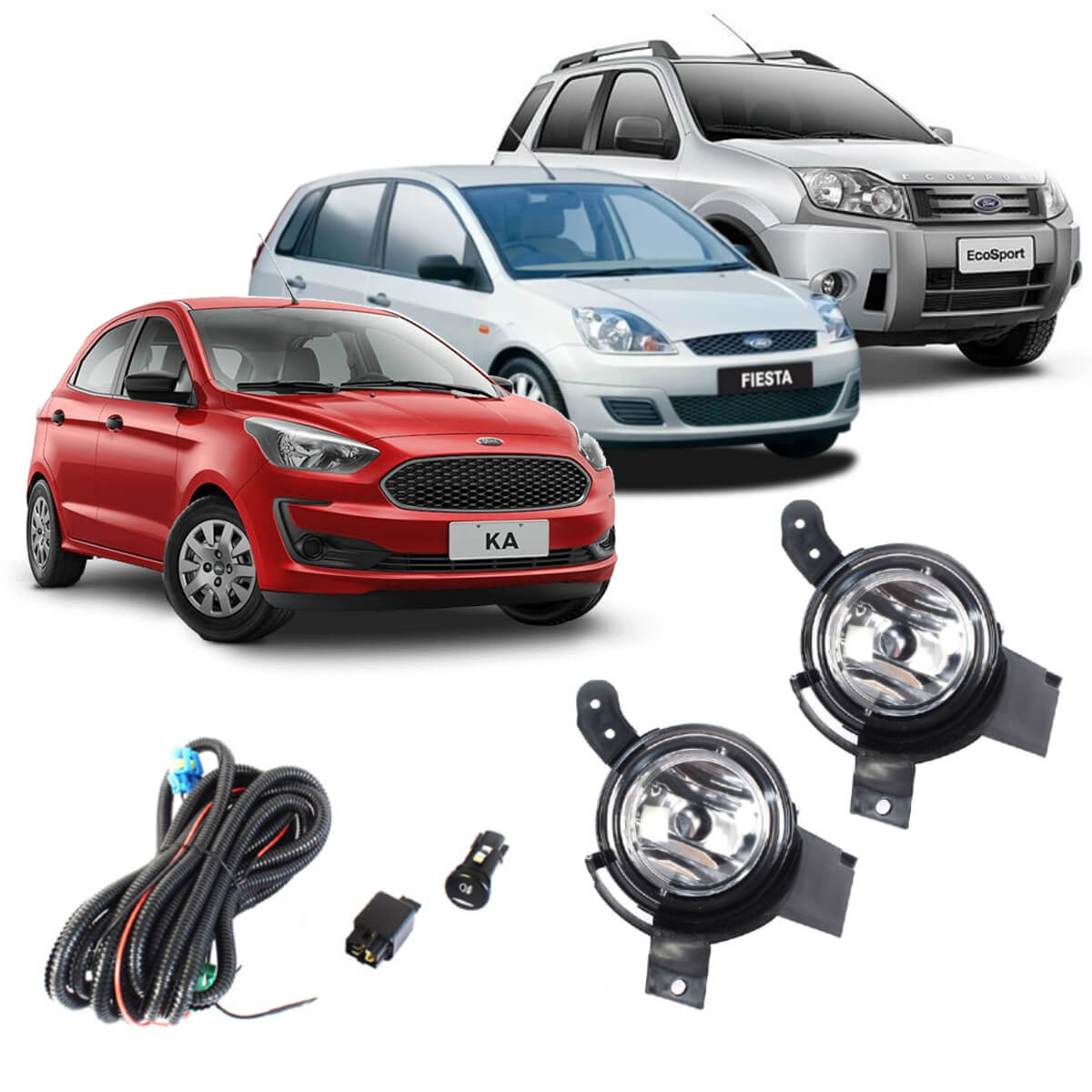Kit Farol De Milha Ecosport 2008-2012 Fiesta 2008-2009 KA 2008-2011 SL-100110I Shocklight