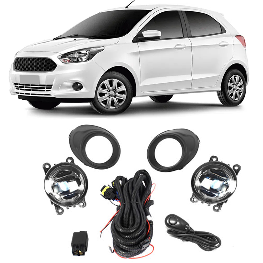 Kit Faról Milha Ford Ká 2015 até 2020 Chave Universal Sem Grade Shocklight - SL-101210U-SG