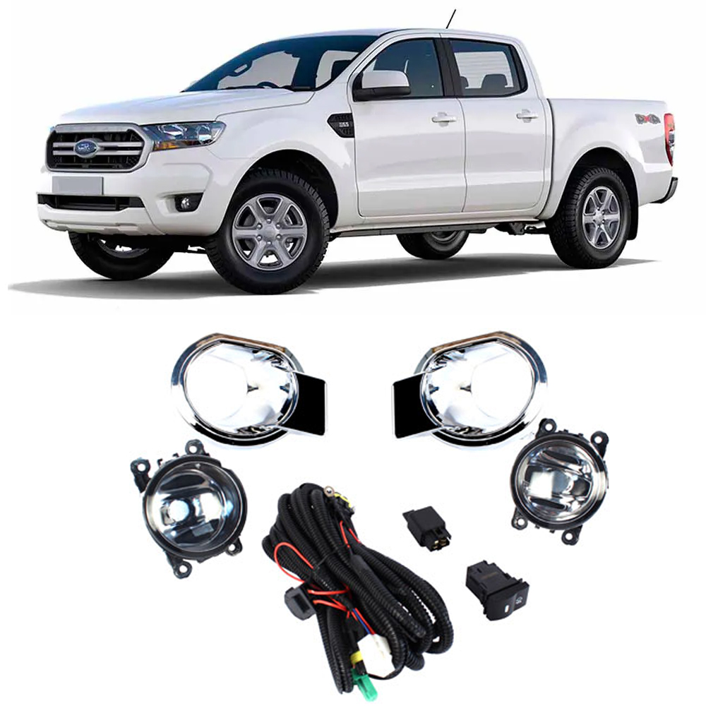 Kit Faról Milha Ford Ranger 2012 até 2015 Chave Original Com Grade SL-101310 Shocklight