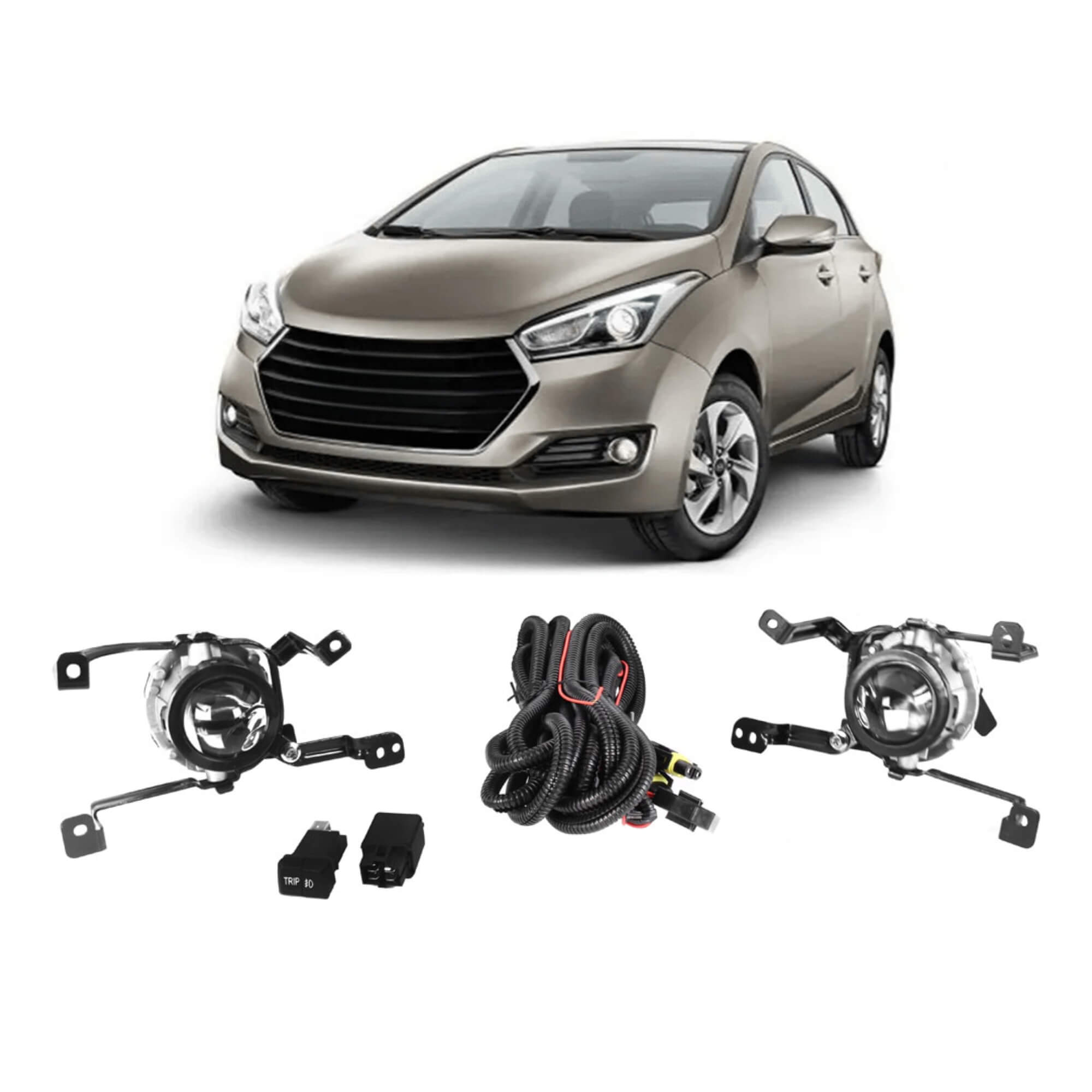 Kit Farol de Milha HB20 2016 a 2019 Botão Original Shocklight - SL-121210GI