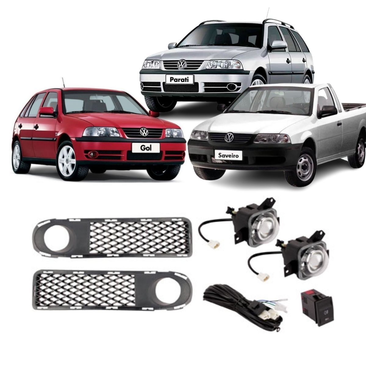 Kit Farol Milha Shocklight Gol/Parati/Saveiro G3 99/02 Similar ao Original H3 Até 55W SL-260110