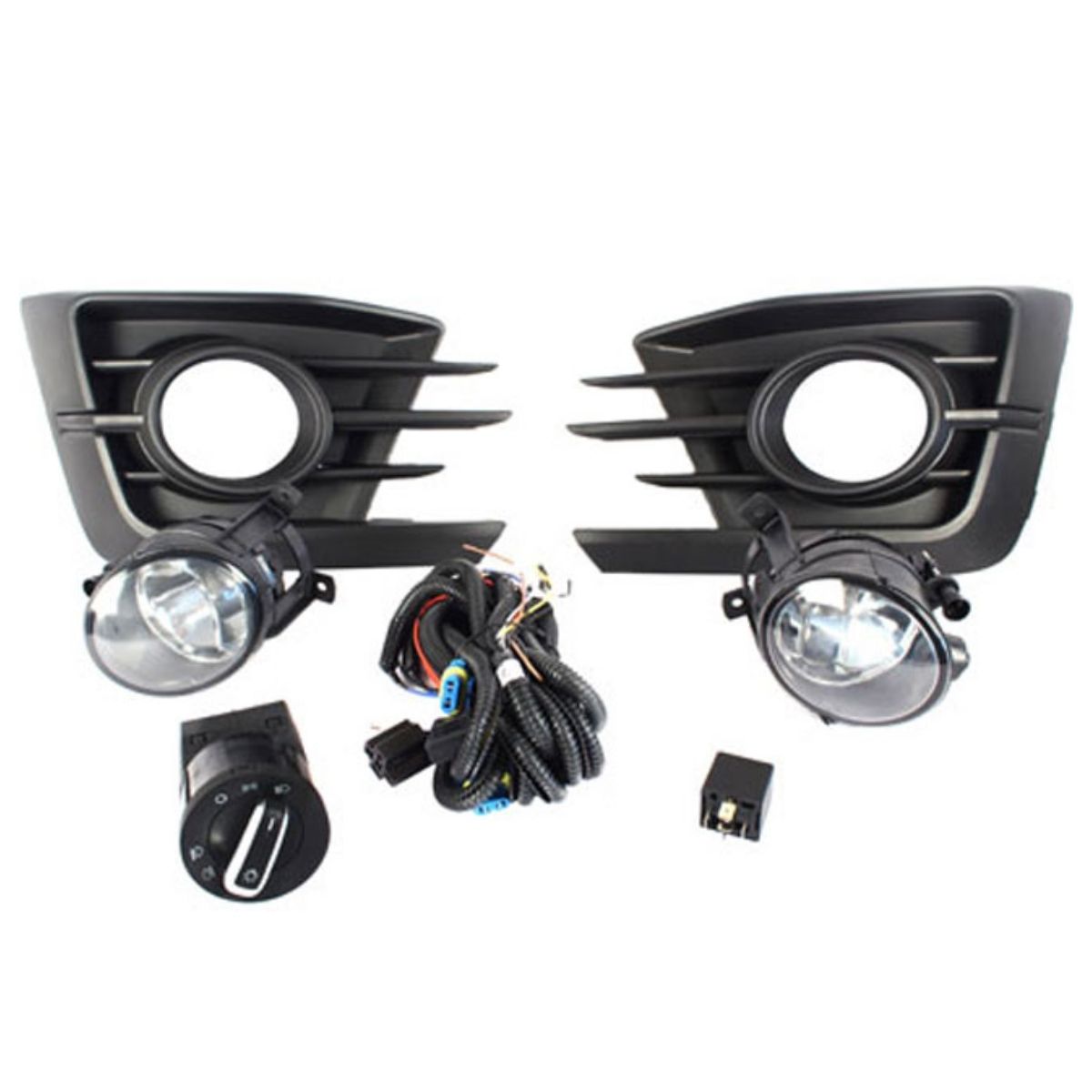 Kit Faról Milha Gol G7 Com Grade Preta Int Original  Cromado SL-262410 - Shocklight