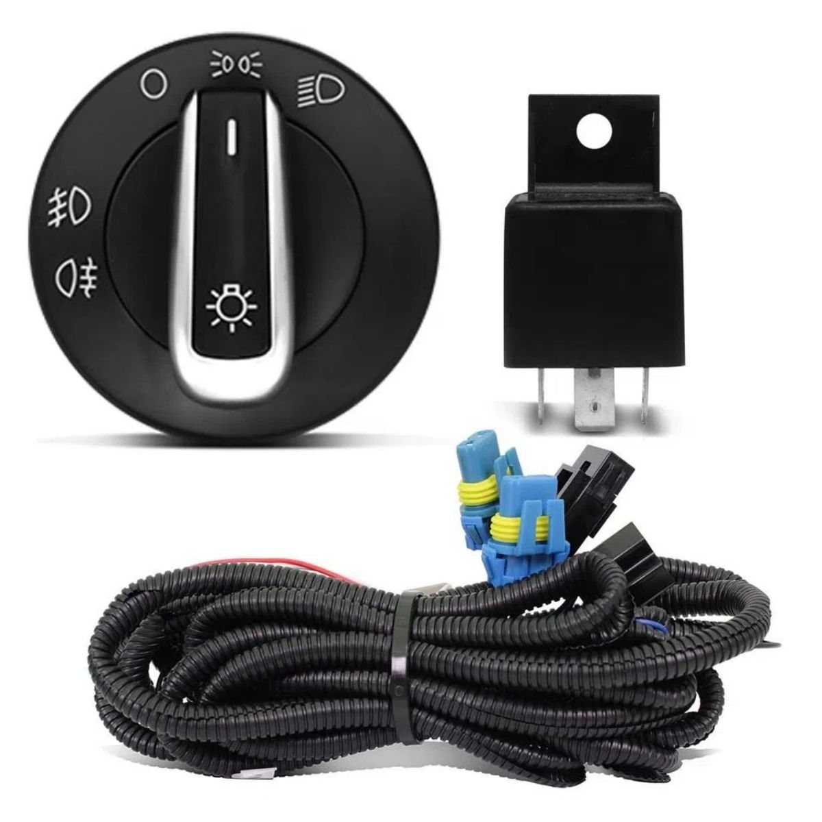 Kit Faról Milha Gol G7 Com Grade Preta Int Original  Cromado SL-262410 - Shocklight
