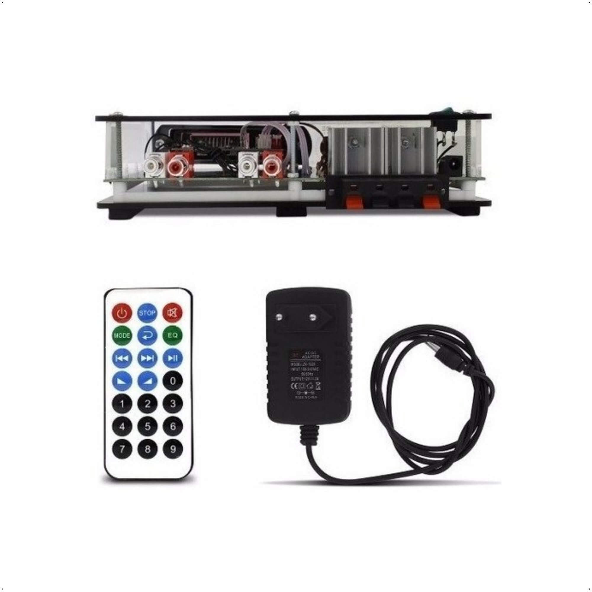 Amplificador Receiver Slim 40W Som Ambiente Orion Bluetooth Micro SD Fm 2 Canais de 20W - RC1002Bt