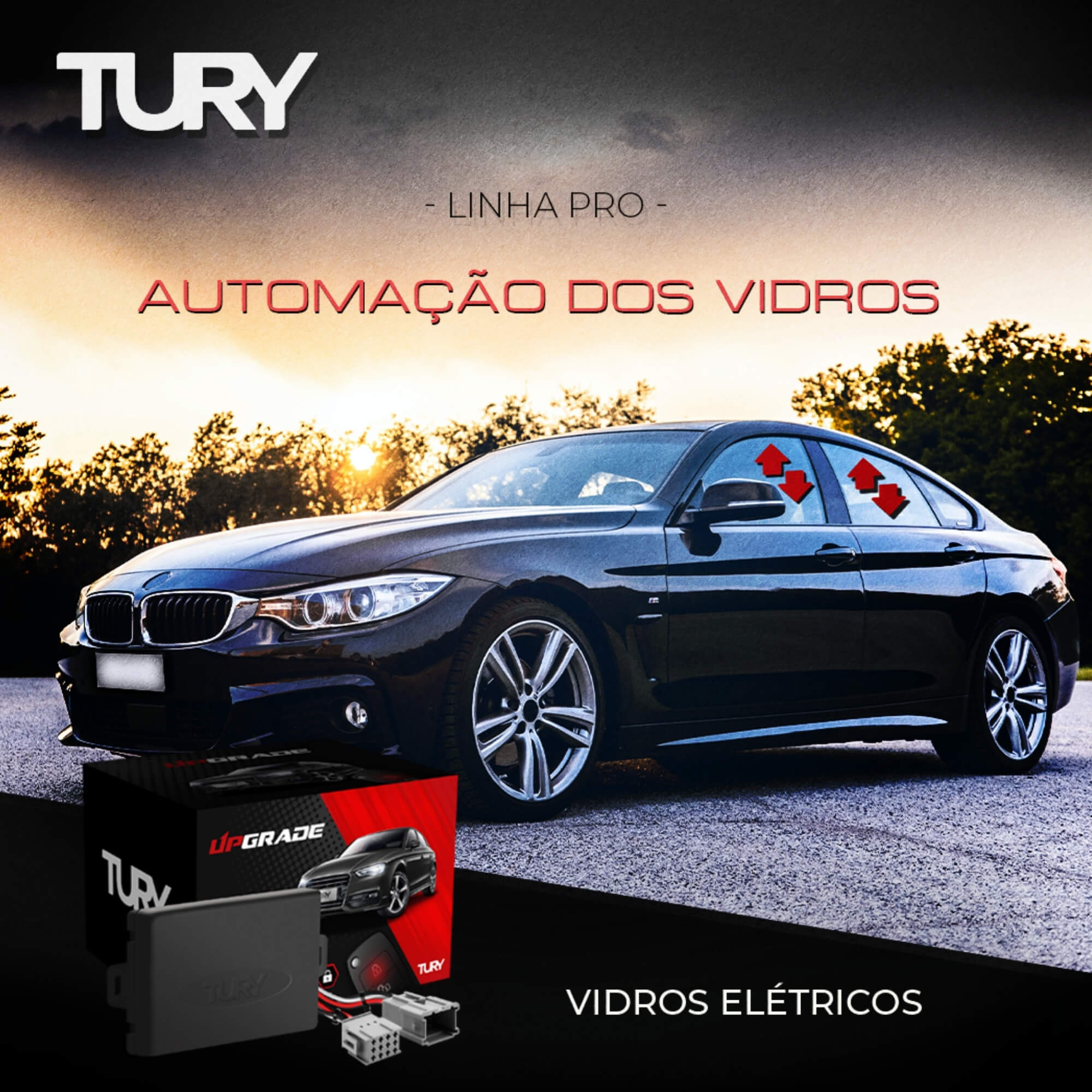 Módulo Automação de Vidros Elétricos compatível c/ Civic 03/06 e Fit 03/08 Tury - PRO 4.8DP
