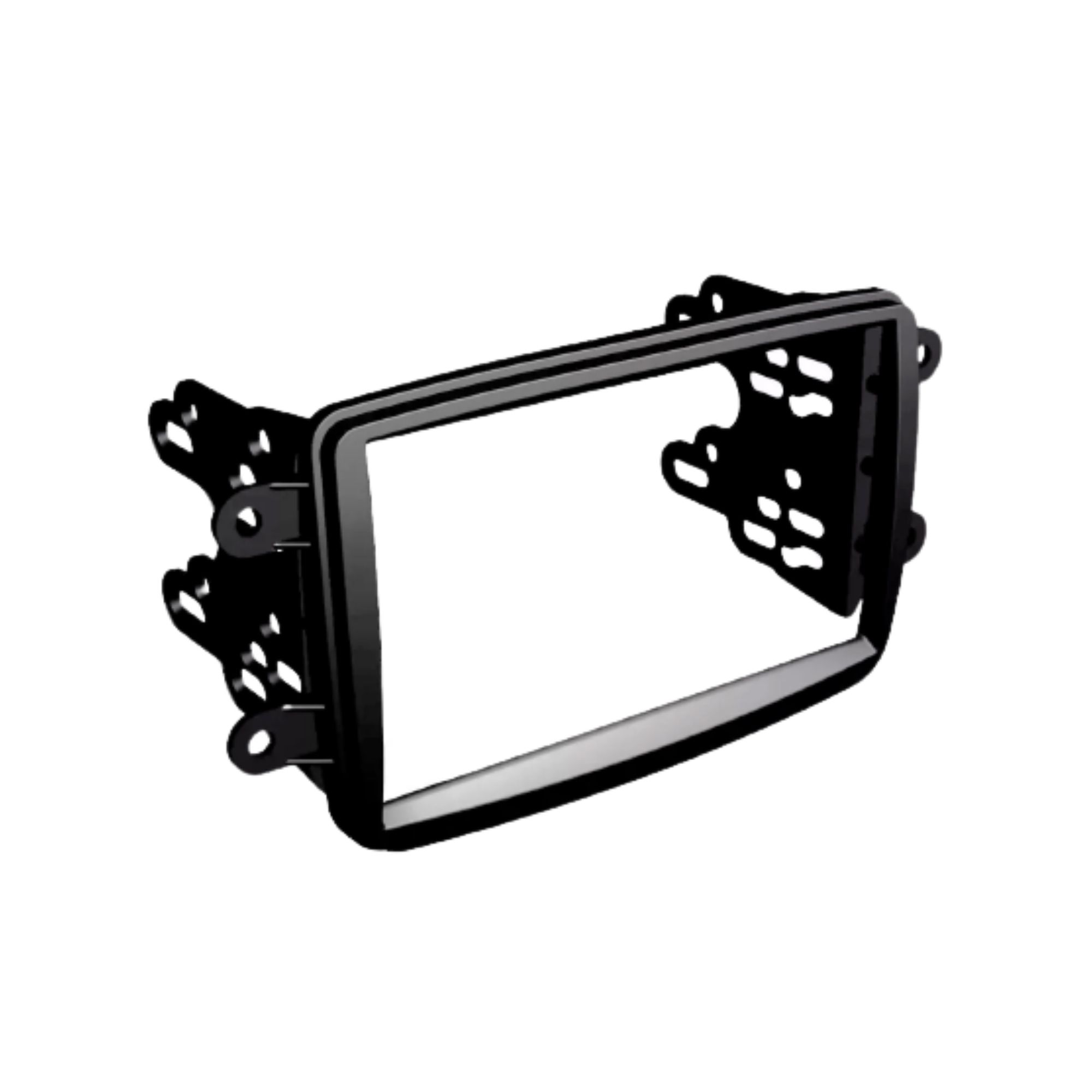 Moldura 2 Din Duster Sandero Logan Captur Kwid  2011 até 2020 Black Pianno CH Expex - EPX323