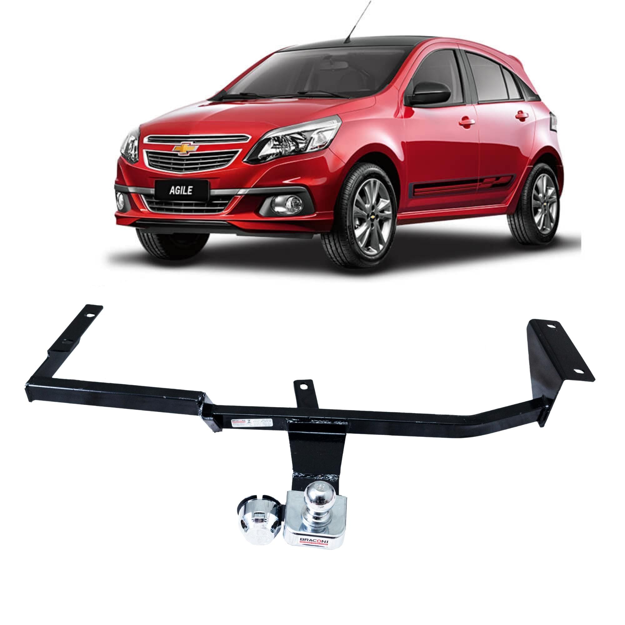 Engate Braconi Agile 2014 2015 2016 Bola Cromada Tração até 450kg Modelo Fixo - GM-52