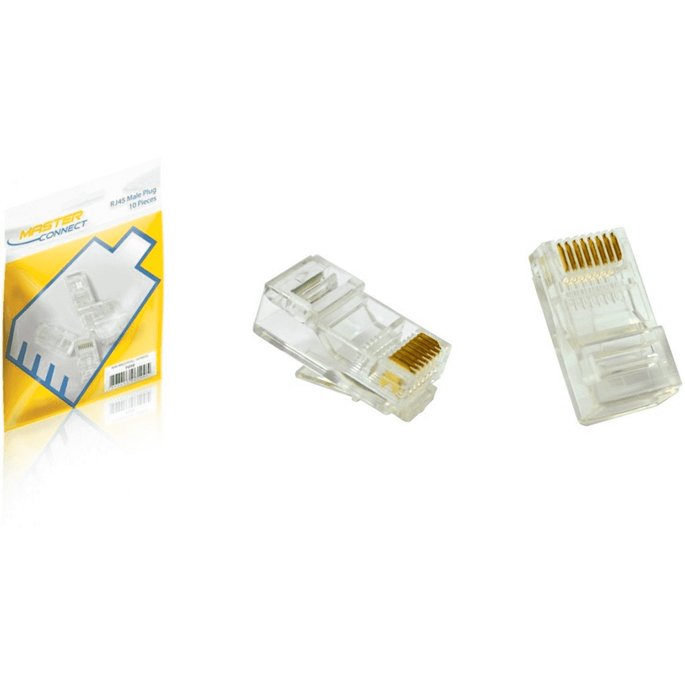 Conector RJ45 CAT-5E 8 vias x 8 contatos c/ 10 Un Master Connect