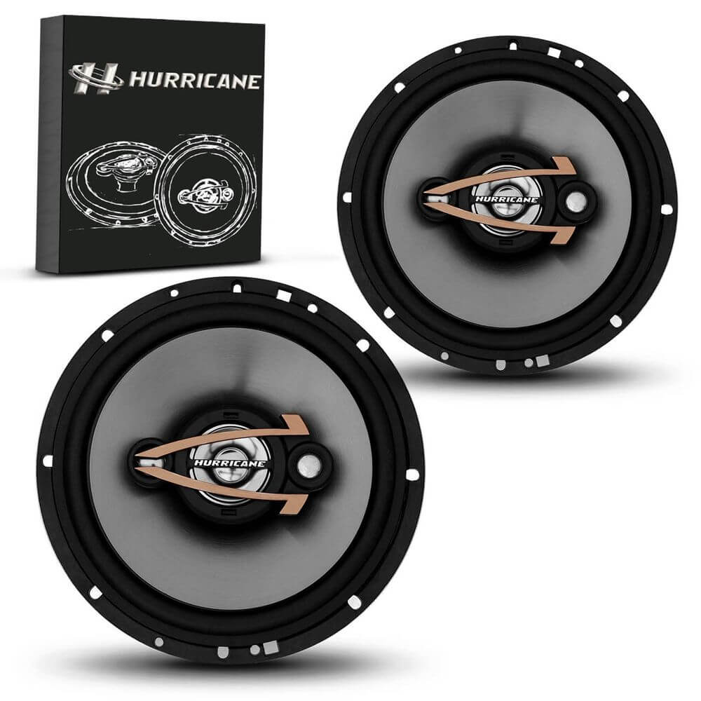 Par Alto Falante 6 Polegadas 80W RMS 4 Ohms Hurricane QR6 Quadriaxial Bobina Simples