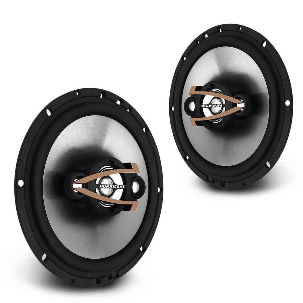 Par Alto Falante 6 Polegadas 80W RMS 4 Ohms Hurricane QR6 Quadriaxial Bobina Simples