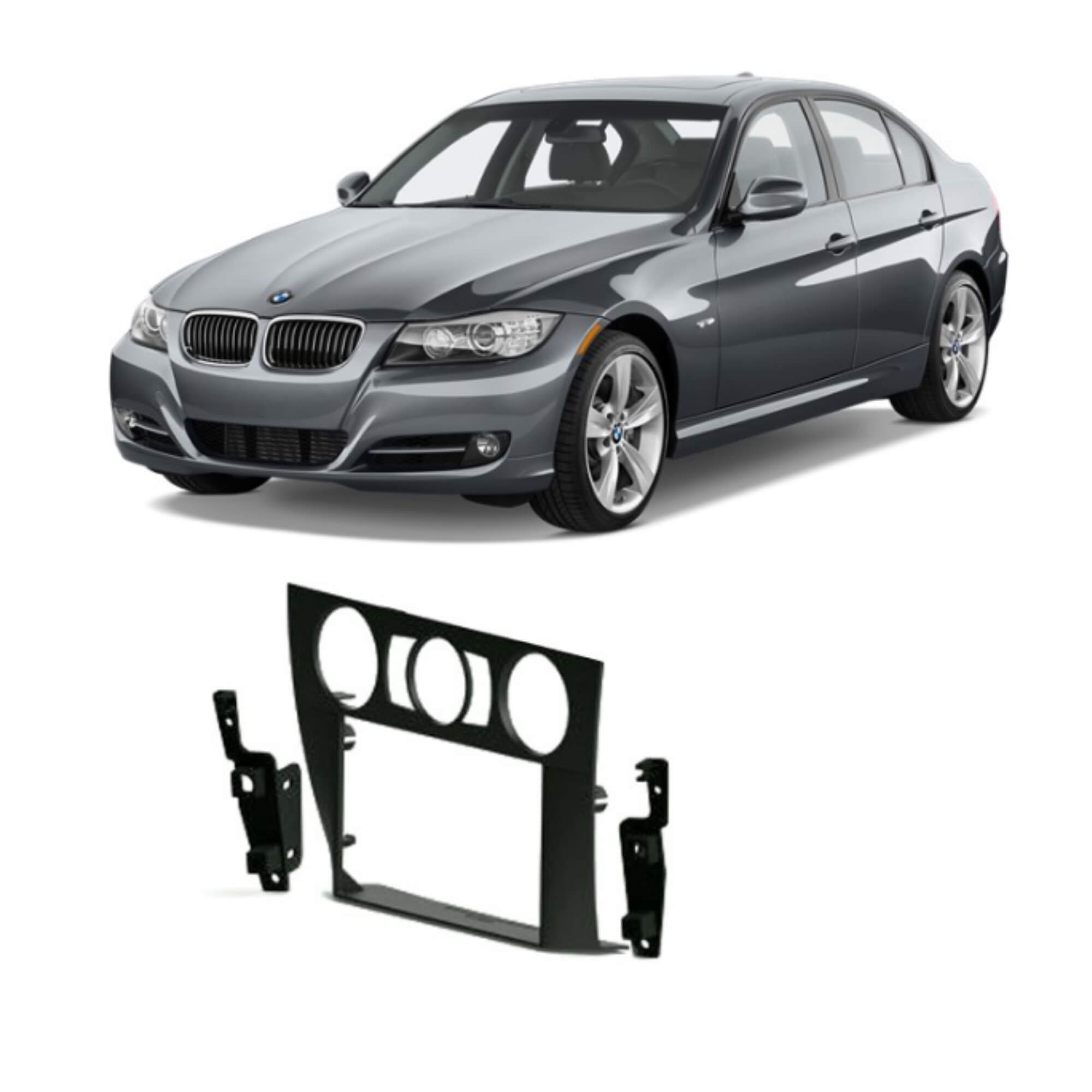 Moldura 2 Din BMW Série 3 (E90 - E93) 2005 a 2012 Ar Analógico JP CH 7 Pol - EPX307