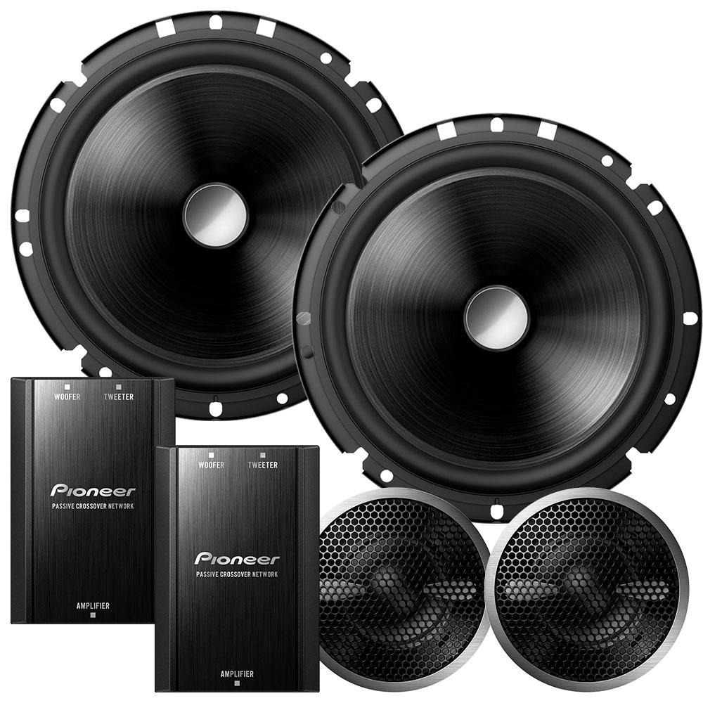 Par Alto Falantes para Som Automotivo Pioneer TS-C170BR - Kit 2 vias 6 Polegadas com Par Crossover e Tweeter 120W RMS