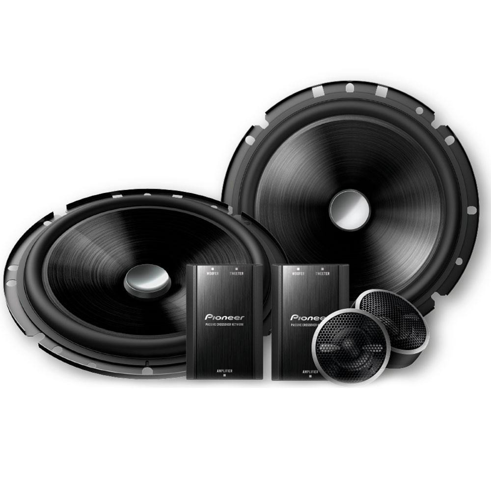 Par Alto Falantes para Som Automotivo Pioneer TS-C170BR - Kit 2 vias 6 Polegadas com Par Crossover e Tweeter 120W RMS