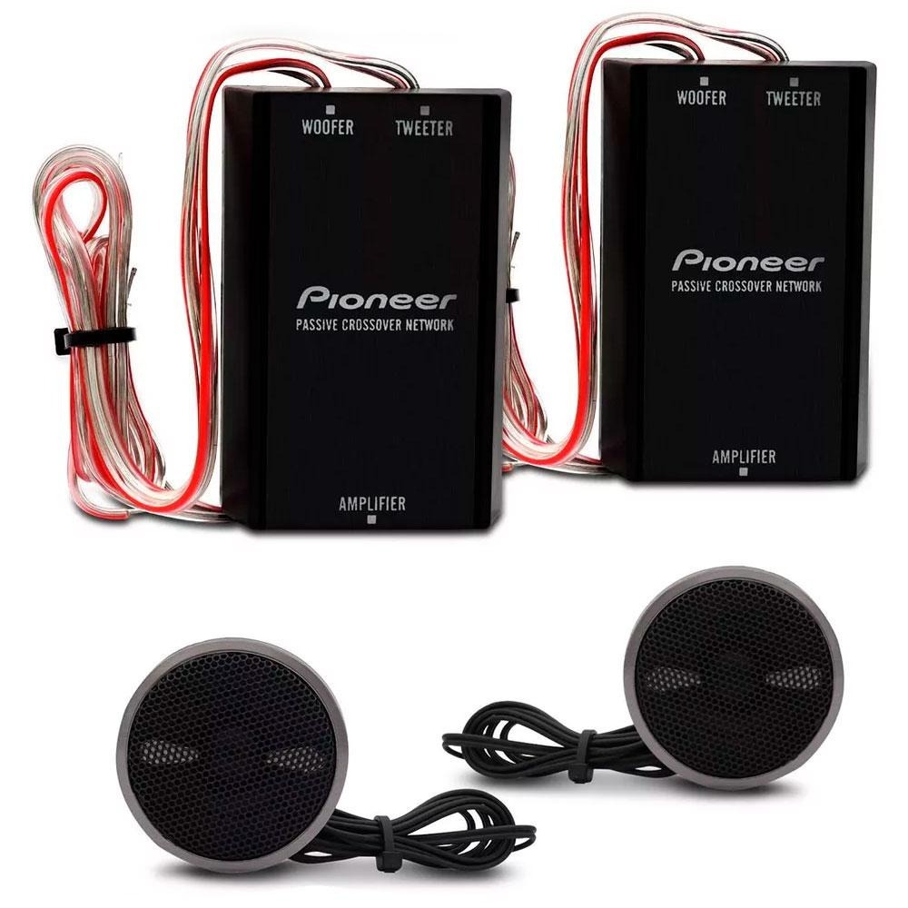Par Alto Falantes para Som Automotivo Pioneer TS-C170BR - Kit 2 vias 6 Polegadas com Par Crossover e Tweeter 120W RMS
