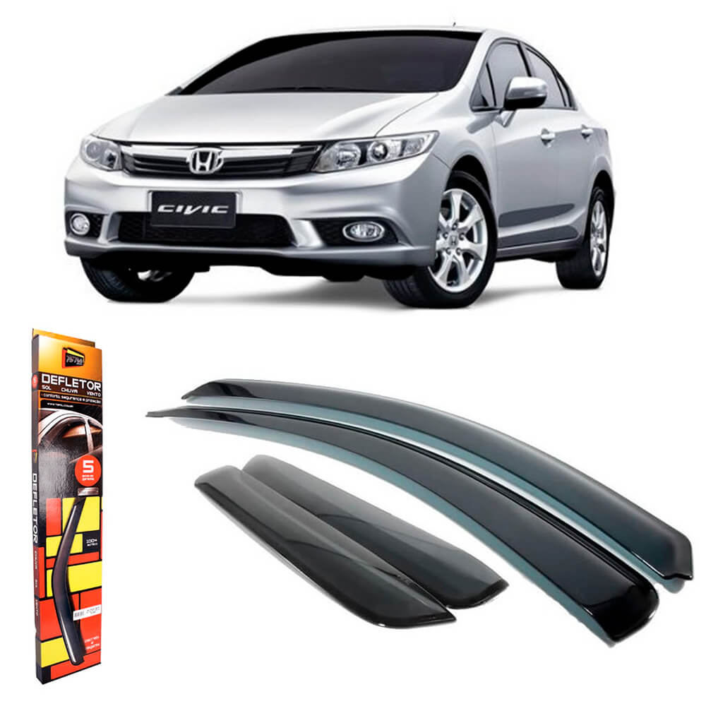 Calha de Chuva New Civic 2007 até 2011 4 Portas TG Poli - 28004
