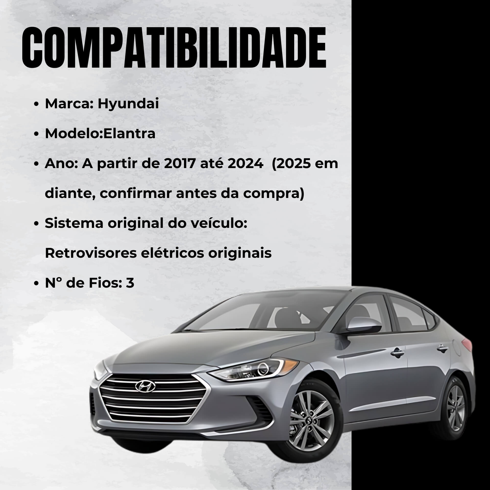 Módulo Automação de Retrovisores compatível com Elantra a partir de 2017 Tury - PARK 1.2.5CW
