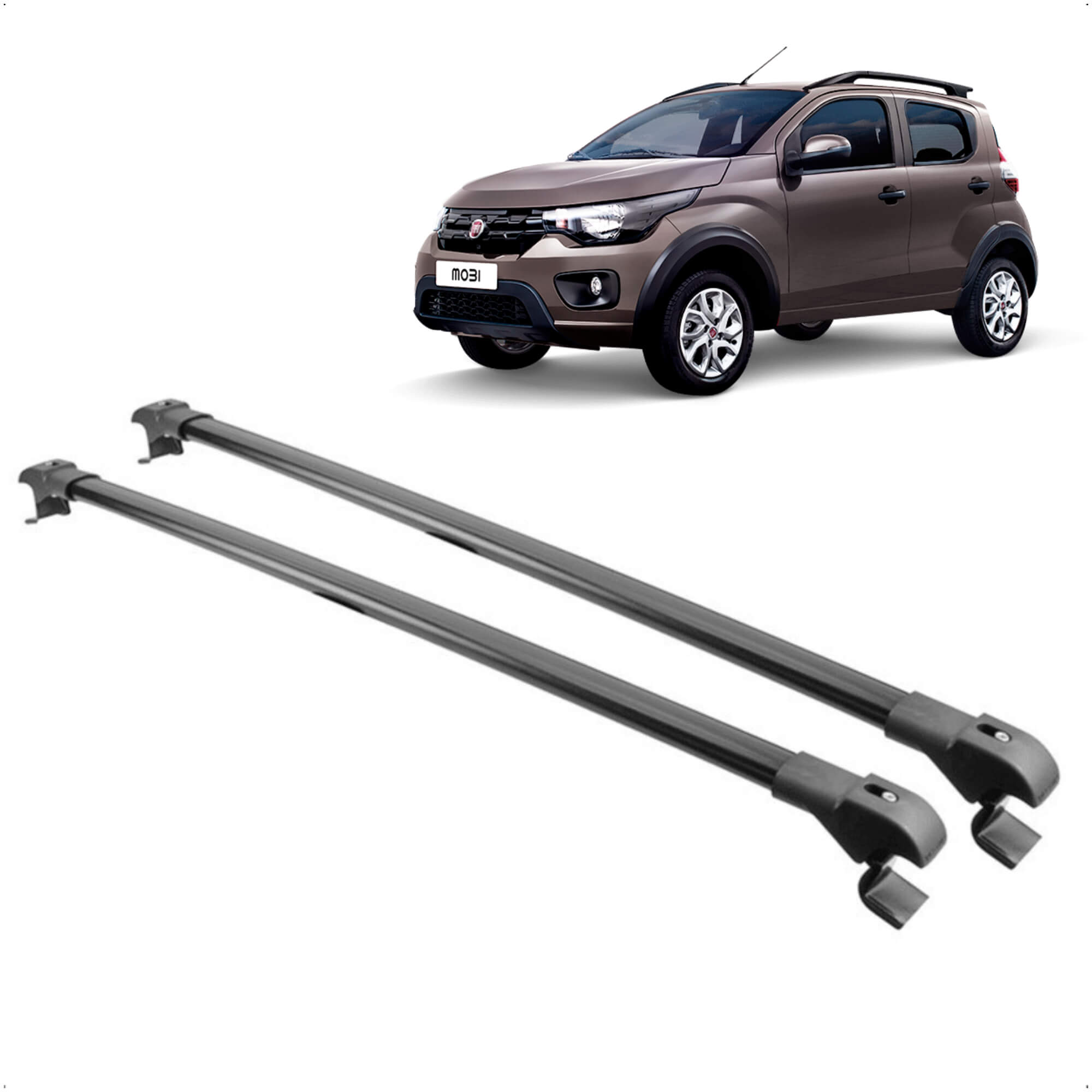 Rack Travessa Preta Mobi Way Larga até 45Kg Presa na Longarina Sem Furar Projecar - FI-248