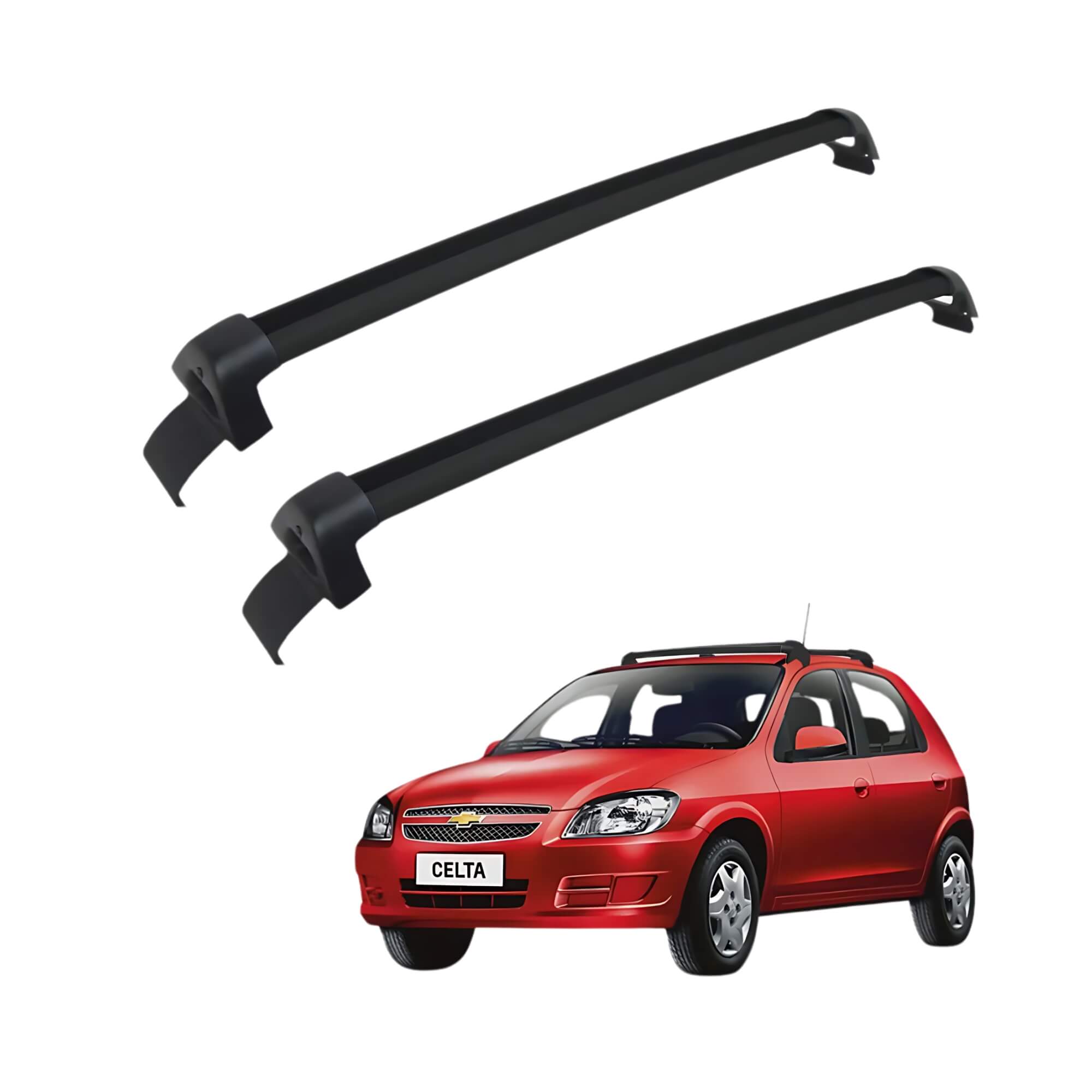 Rack de Teto Travessa Chevrolet Celta 2000 a 2015 2/4P Preto (Teto) Projecar - C-322
