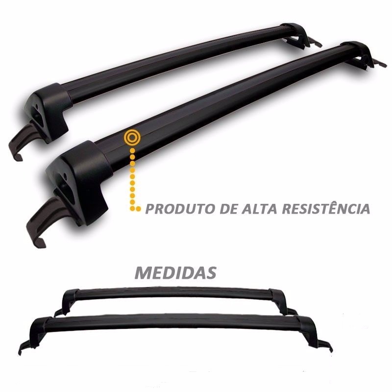 Rack de Teto Ka 2008 a 2012 alumínio Preto (Porta) FO514 - Projecar