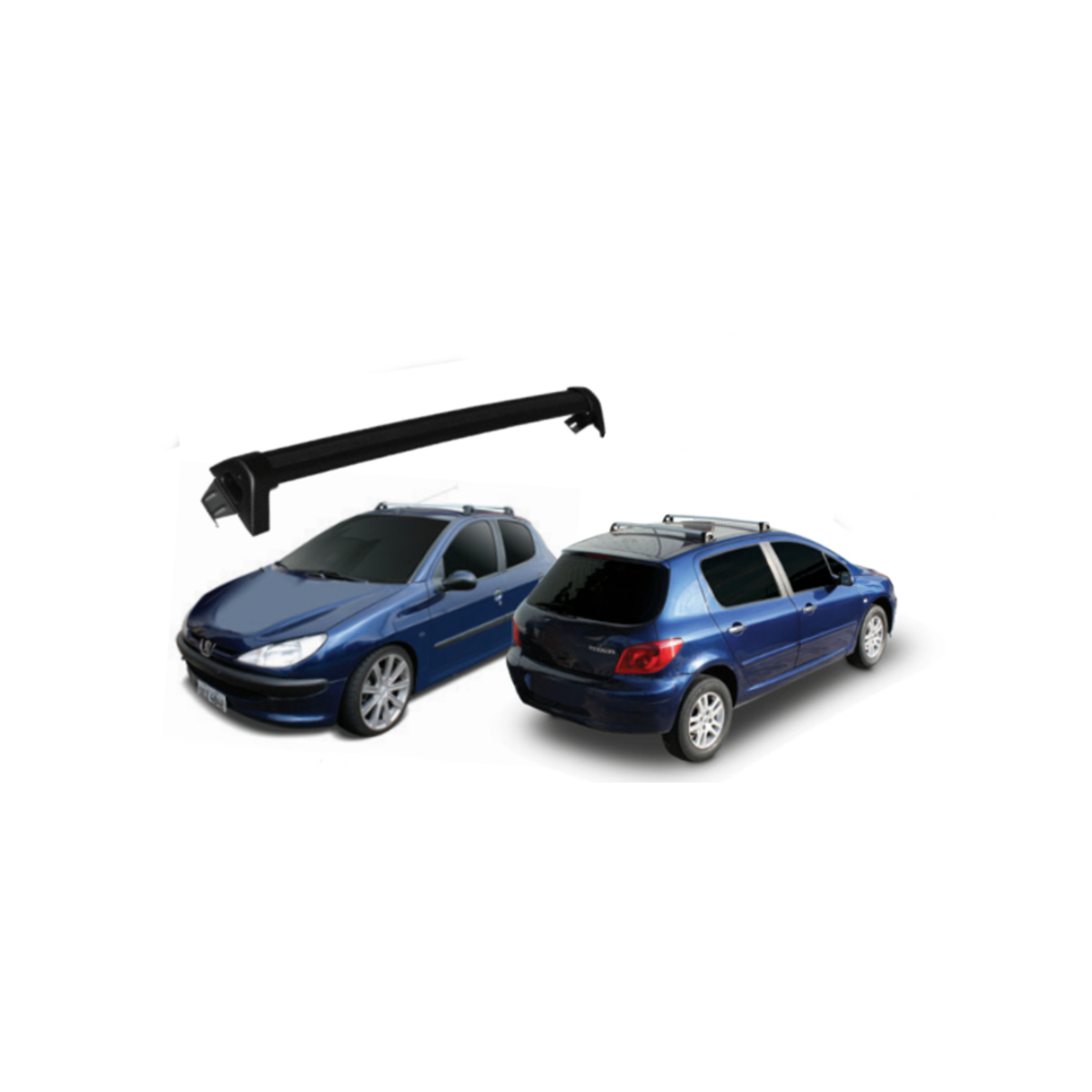 Rack alumínio Peugeot 206 2000 até 2010 4 Portas Preto (Porta) PG-809 Projecar